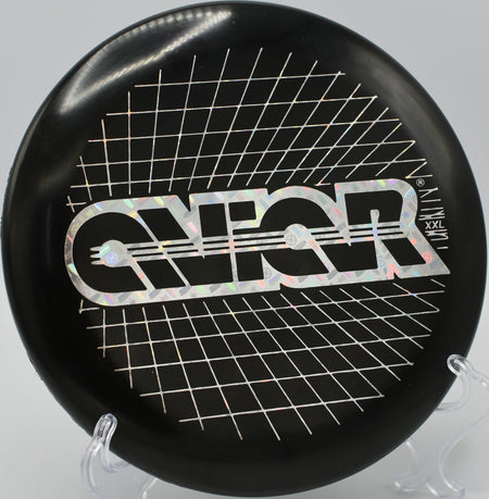 Aviar putter resting on the tee pad at Hornet's Nest Disc Golf Course in Charlotte, North Carolina.