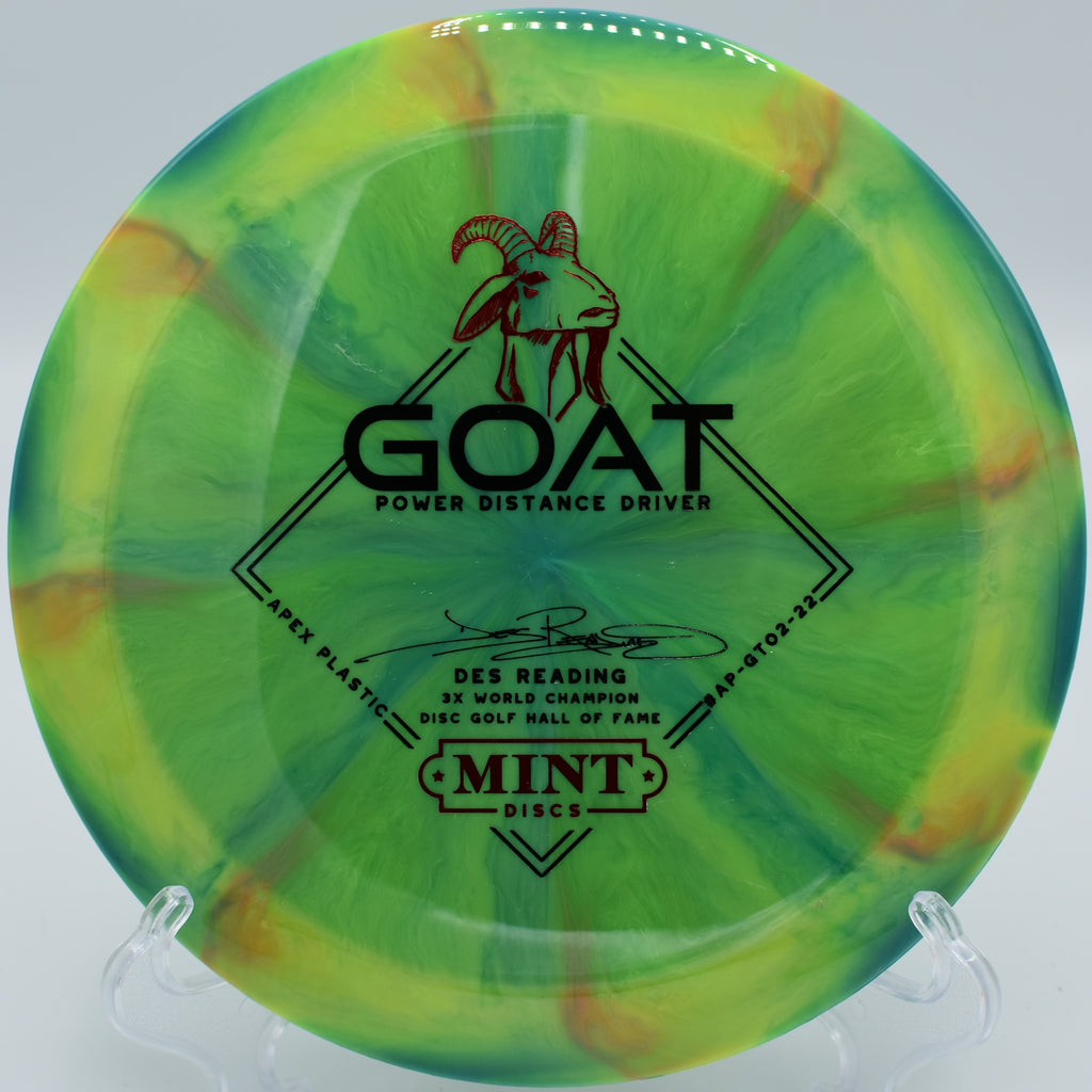 Des Reading Apex Goat releasing cleanly on a max-power forehand at Harmony Bends in Columbia, Missouri