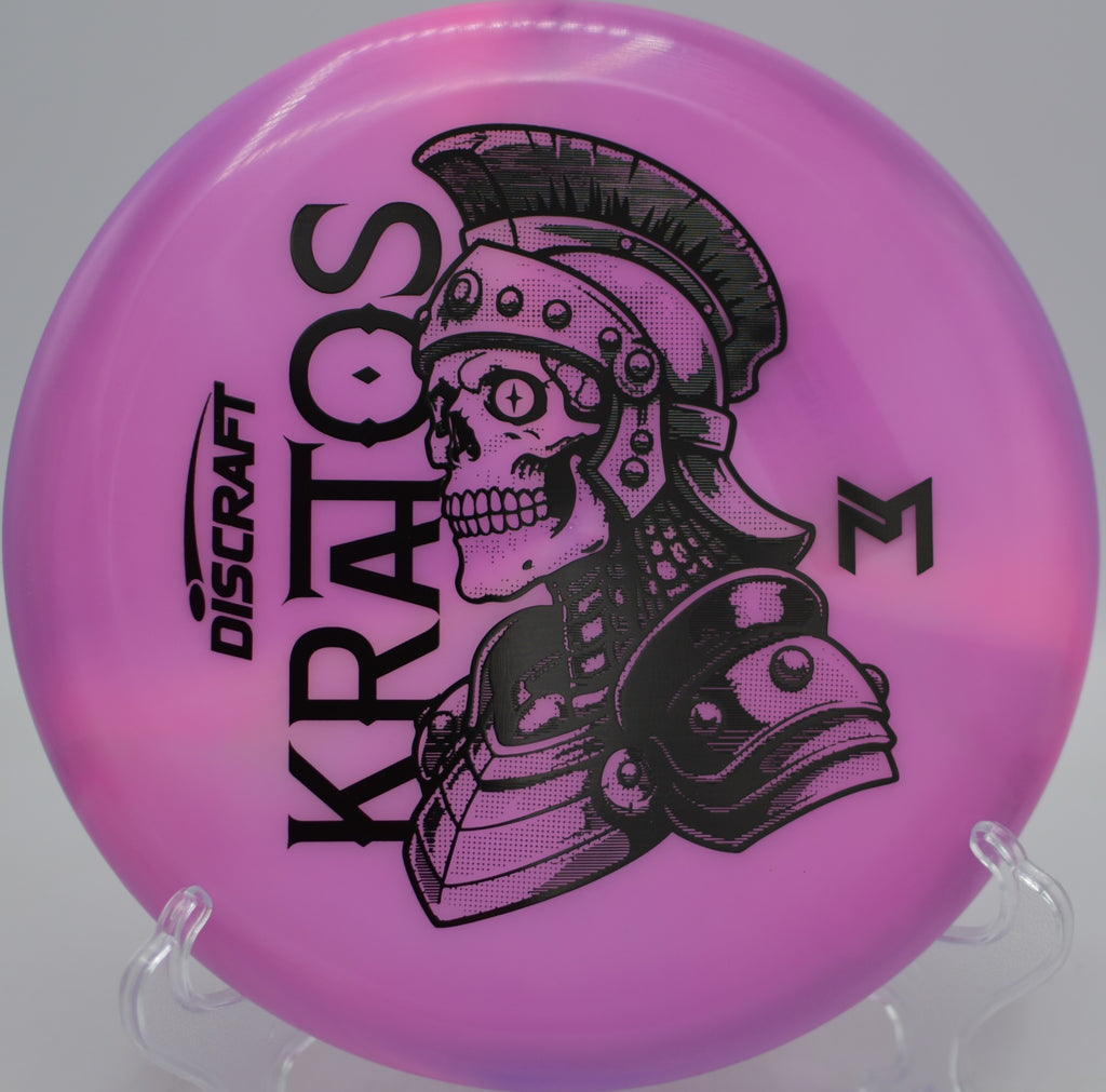 Player lining up a confident circle putt with the McBeth Sceletus Kratos at Hornets Nest Disc Golf Course in Charlotte, North Carolina.