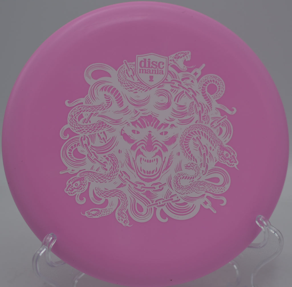 Discmania Hard Exo Lumen Link Medusa glow putter delivering chain-grabbing precision at Water Works Park Disc Golf Course in Kansas City, Missouri.