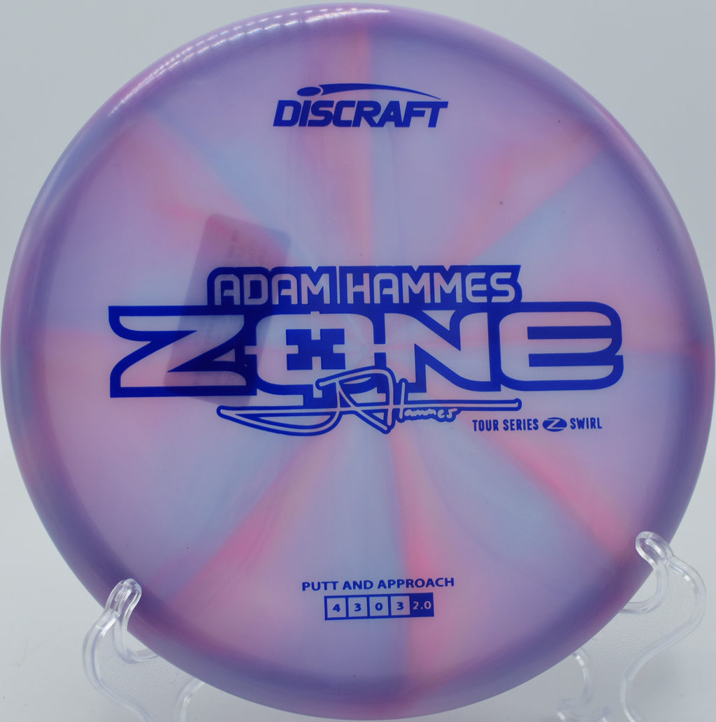 Z Swirl Zone skipping on approach at Hornets Nest Disc Golf Course in Charlotte, North Carolina.