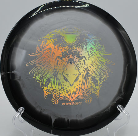 Halo S-Blend X-Out Chariot Infinite Discs midrange parked circle one at Moraine State Park Disc Golf Course in Portersville, Pennsylvania.