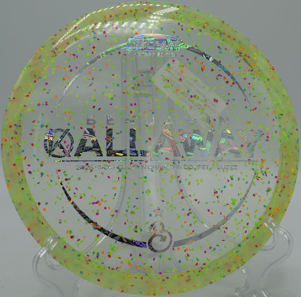 Discraft Z Confetti Buzzz spinning cleanly at Beaver Ranch in Conifer, Colorado