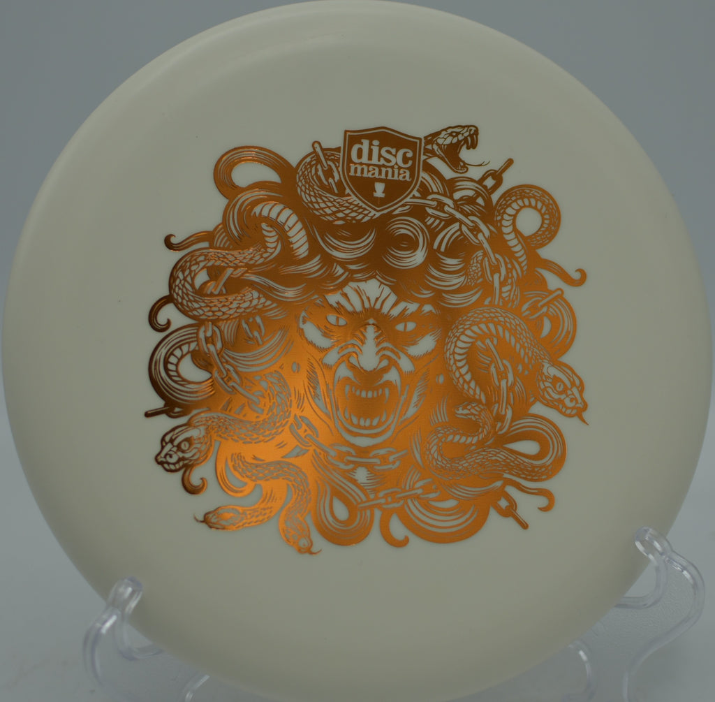 Discmania Lumen Link Medusa Stamp stable putter lighting up glow rounds at Blue Ribbon Pines Disc Golf Course in East Bethel, Minnesota.