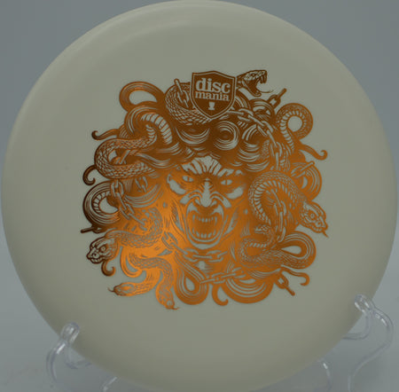 Discmania Lumen Link Medusa Stamp stable putter lighting up glow rounds at Blue Ribbon Pines Disc Golf Course in East Bethel, Minnesota.