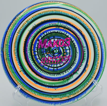 Player shaping a turnover midrange with the I-Dye Star Mako3 at Kaposia Park Disc Golf Course in South St. Paul, MN