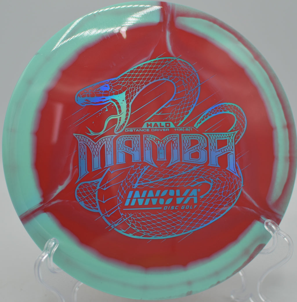 Innova Halo Star Mamba carving a smooth roller line at DeLaveaga Disc Golf Course in Santa Cruz, California.