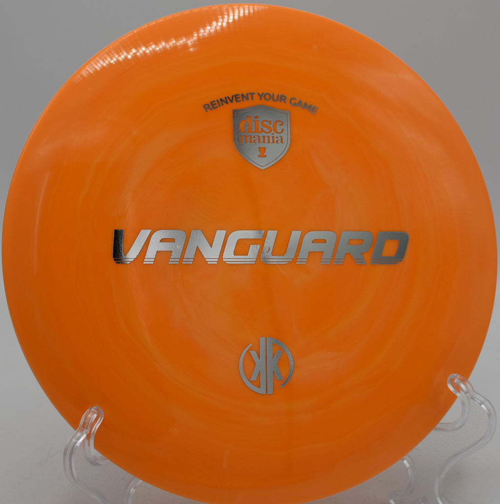 Swirl S-Line Vanguard Creator Series disc launched on a flat, stable drive at DeLaveaga Disc Golf Course in Santa Cruz, California