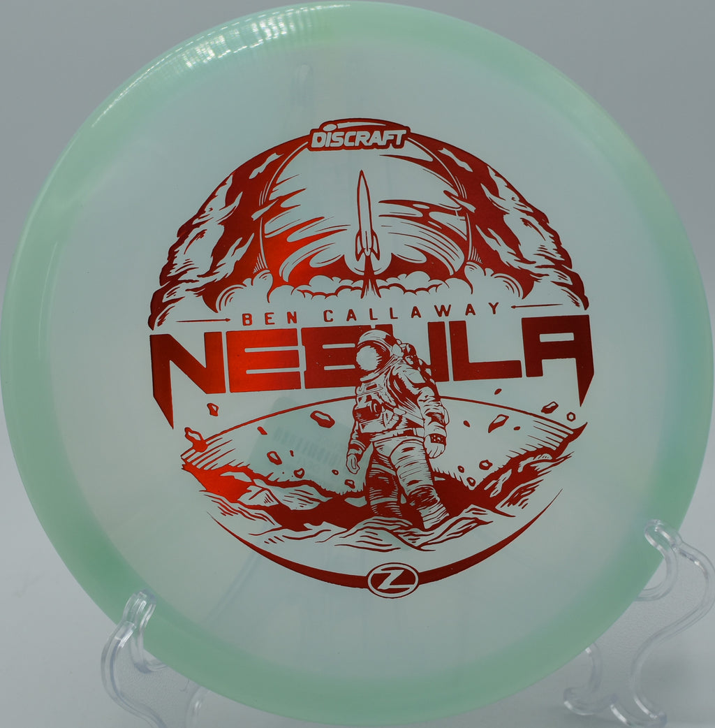 "Discraft Z Swirl Nebula – Consistent midrange control ideal for windy rounds at Cedar Hill DGC in Tennessee."