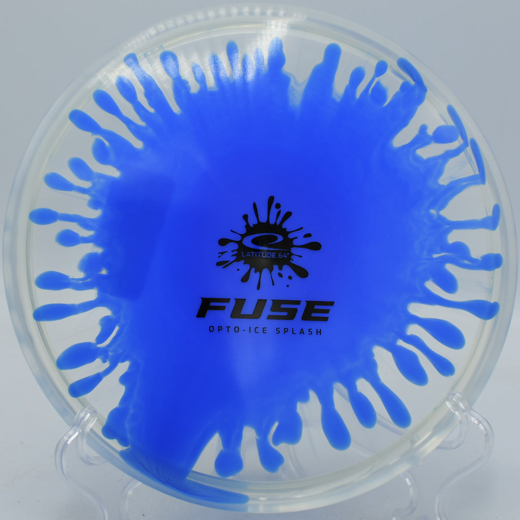 Latitude 64° Opto-Ice Splash Fuse understable midrange gliding dead straight at Maple Hill Disc Golf Course in Leicester, Massachusetts.