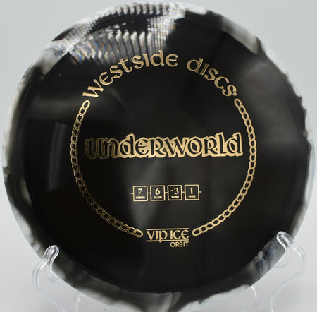 VIP Ice Orbit Underworld Westside glide-heavy driver carving turnovers at Idlewild Disc Golf Course in Burlington, Kentucky.