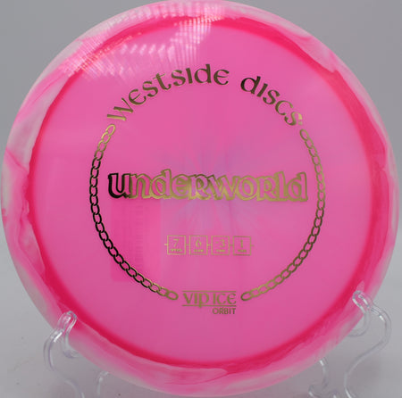 Westside Discs VIP Ice Orbit Underworld finesse driver parking circle one at Water Works Park Disc Golf Course in Kansas City, Missouri.