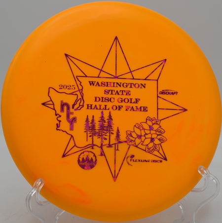 Discraft Putter Line Challenger landing softly in the chains at Harmon Hills Disc Golf Course in Fall Branch, Tennessee