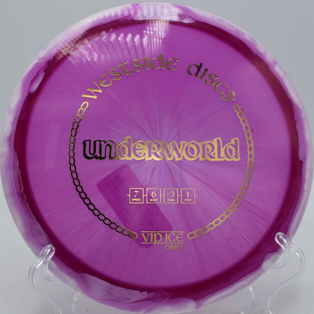 VIP Ice Orbit Underworld Westside glidey fairway driver trusted for hyzer flips at Northwood Black Disc Golf Course in Morton, Illinois.