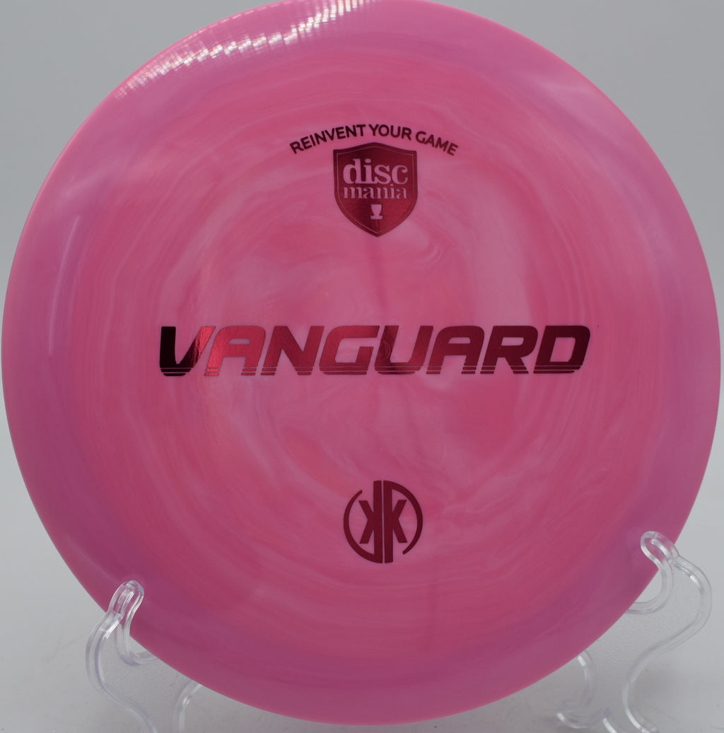 Discmania Swirl S-Line Vanguard Creator Series disc holding a straight-to-fade flight at Stafford Lake Disc Golf Course in Novato, California