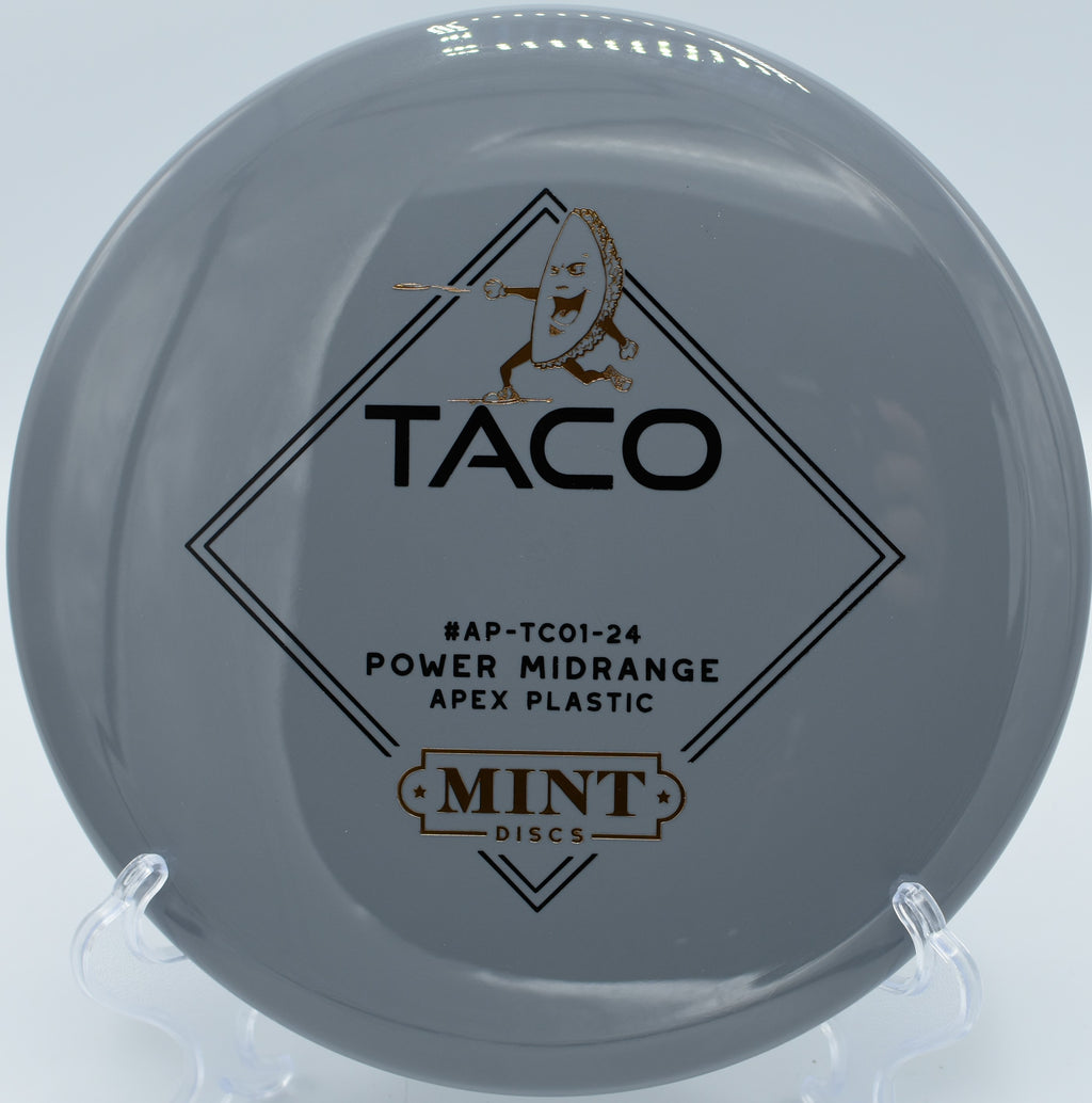 Apex Taco midrange from Mint Discs released on a smooth forehand line, delivering consistent stability at DeLaveaga Disc Golf Course in Santa Cruz, California