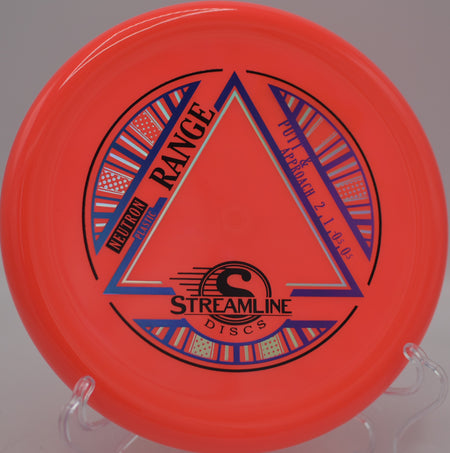 Neutron Range released forehand for a clean, neutral flight at Maple Hill Disc Golf Course in Leicester, Massachusetts.