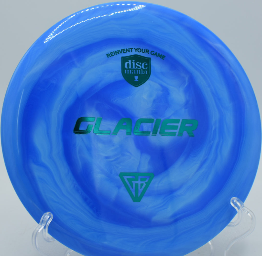 Discmania Creator Series Swirl S-Line Glacier distance driver launched on a smooth turnover line at Maple Hill Disc Golf Course in Leicester, Massachusetts