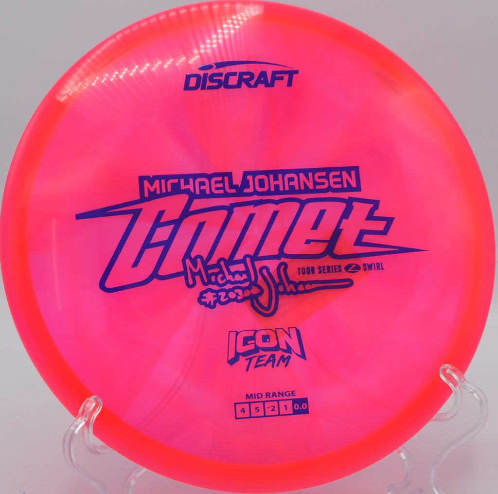 Discraft MJ Comet Z Swirl version showing late turn at Osage Grove in Geneva, Alabama