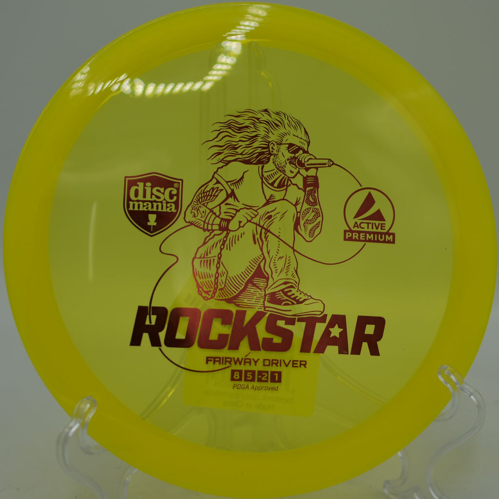 Discmania Active Premium Rockstar understable fairway driver gliding turnovers at Pier Park Disc Golf Course in Portland, Oregon.