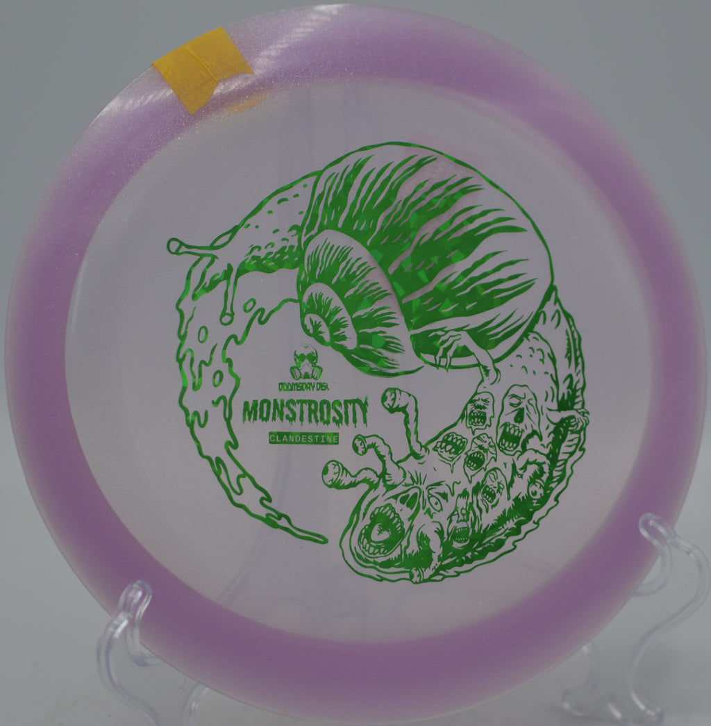 Doomsday Discs Monstrosity Clandestine edition launched with variable rim grip at Fountain Hills Disc Golf Course in Fountain Hills, Arizona.