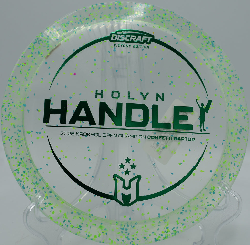 Victory Edition Discraft Raptor skipping up the fairway at Harmony Creek in Oklahoma City, Oklahoma