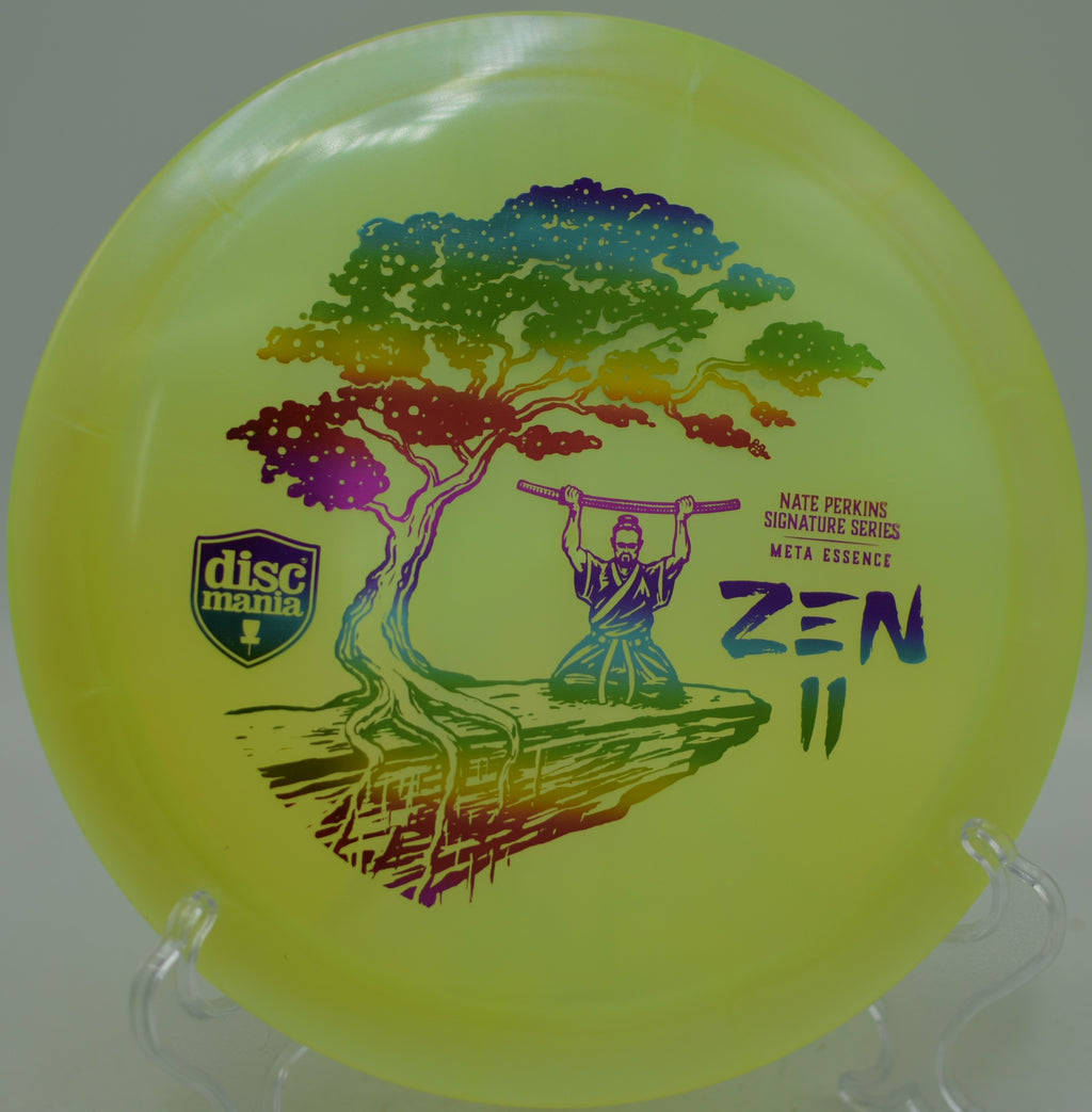 Meta Essence Nate Perkins Zen 2 Discmania control driver shaping effortless hyzer flips at Idlewild Disc Golf Course in Burlington, Kentucky.