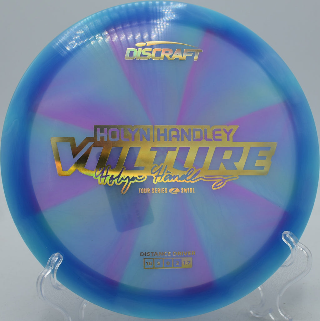 Z-Swirl Vulture 2025 Holyn Handley signature edition riding a straight fairway line at Hornets Nest Disc Golf Course in Charlotte, North Carolina.