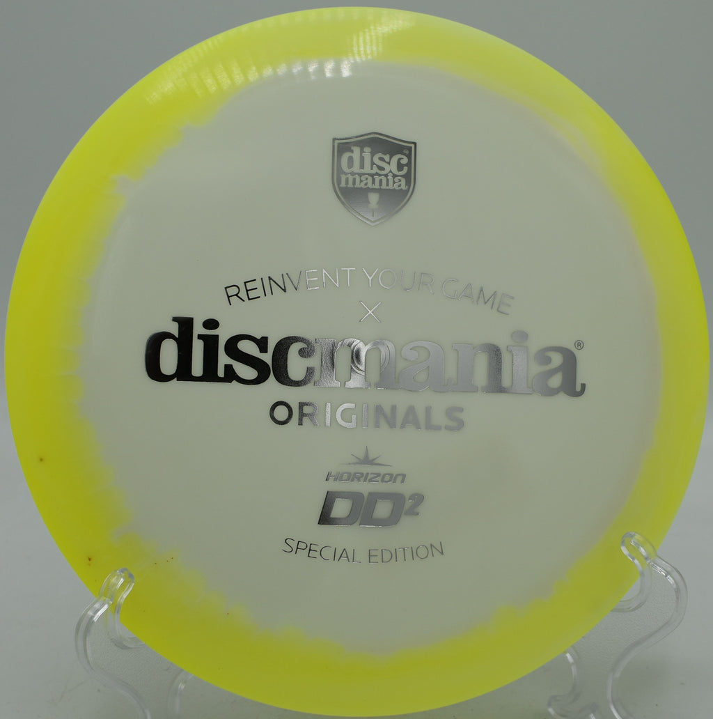 Dealer Appreciation Horizon C-Line Glow DD2 streaking down fairway 1 at Token Creek DGC in Madison, Wisconsin