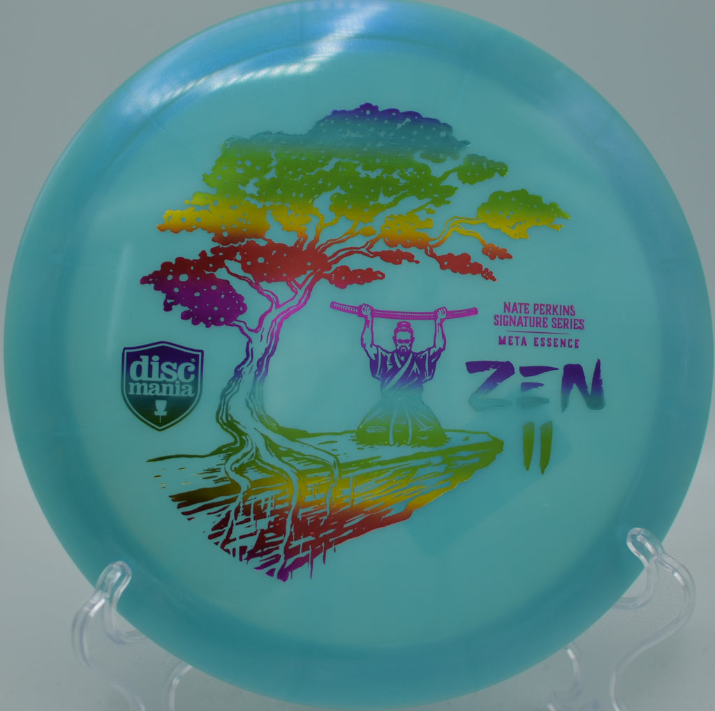 Discmania Nate Perkins Zen 2 Meta Essence understable driver carving tight tunnel lines at Northwood Black Disc Golf Course in Morton, Illinois.