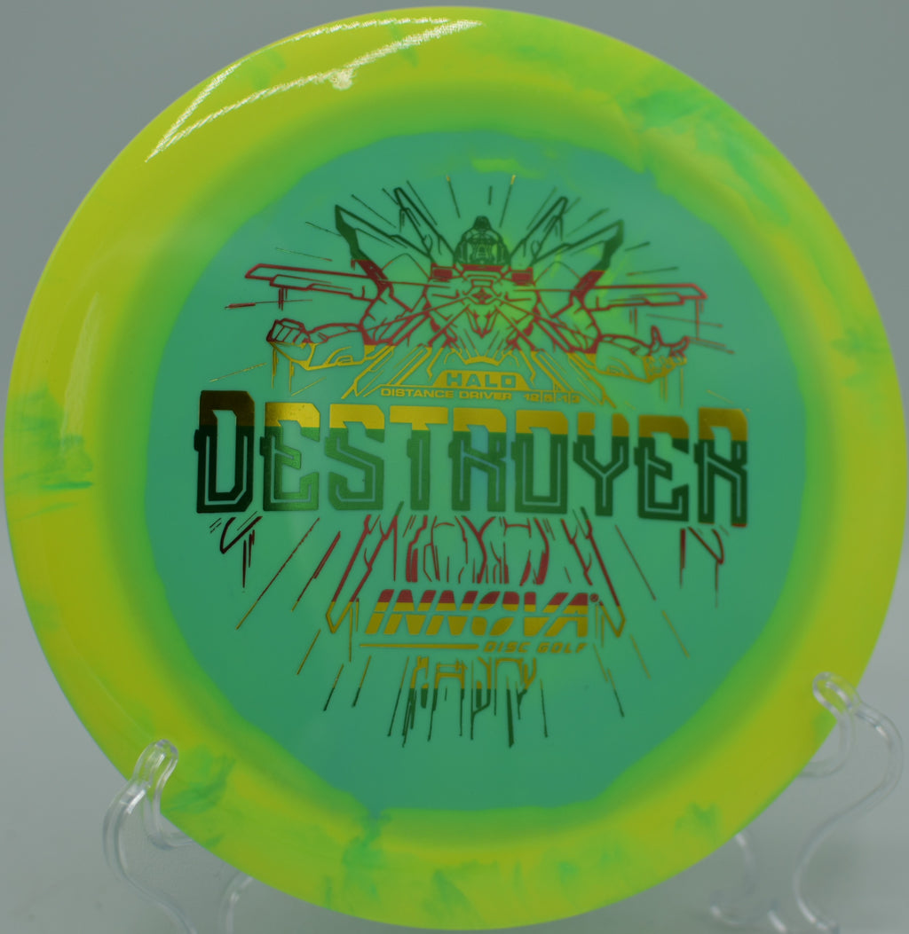Halo Star Destroyer flexing back from an anhyzer release at Rollin Ridge Disc Golf Course in Reedsville, Wisconsin.