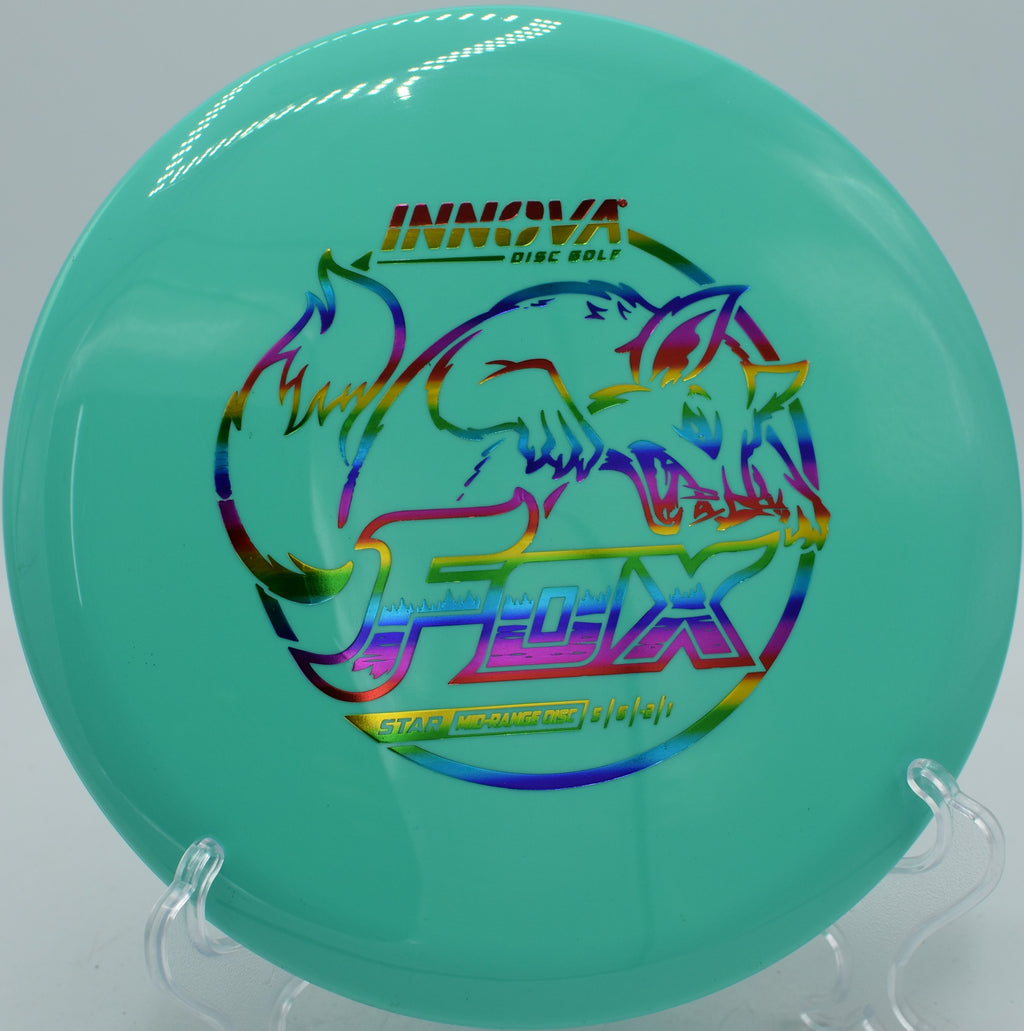 Innova Star Fox 2025 midrange parked cleanly on the green at Winthrop Gold Disc Golf Course in Rock Hill, South Carolina.