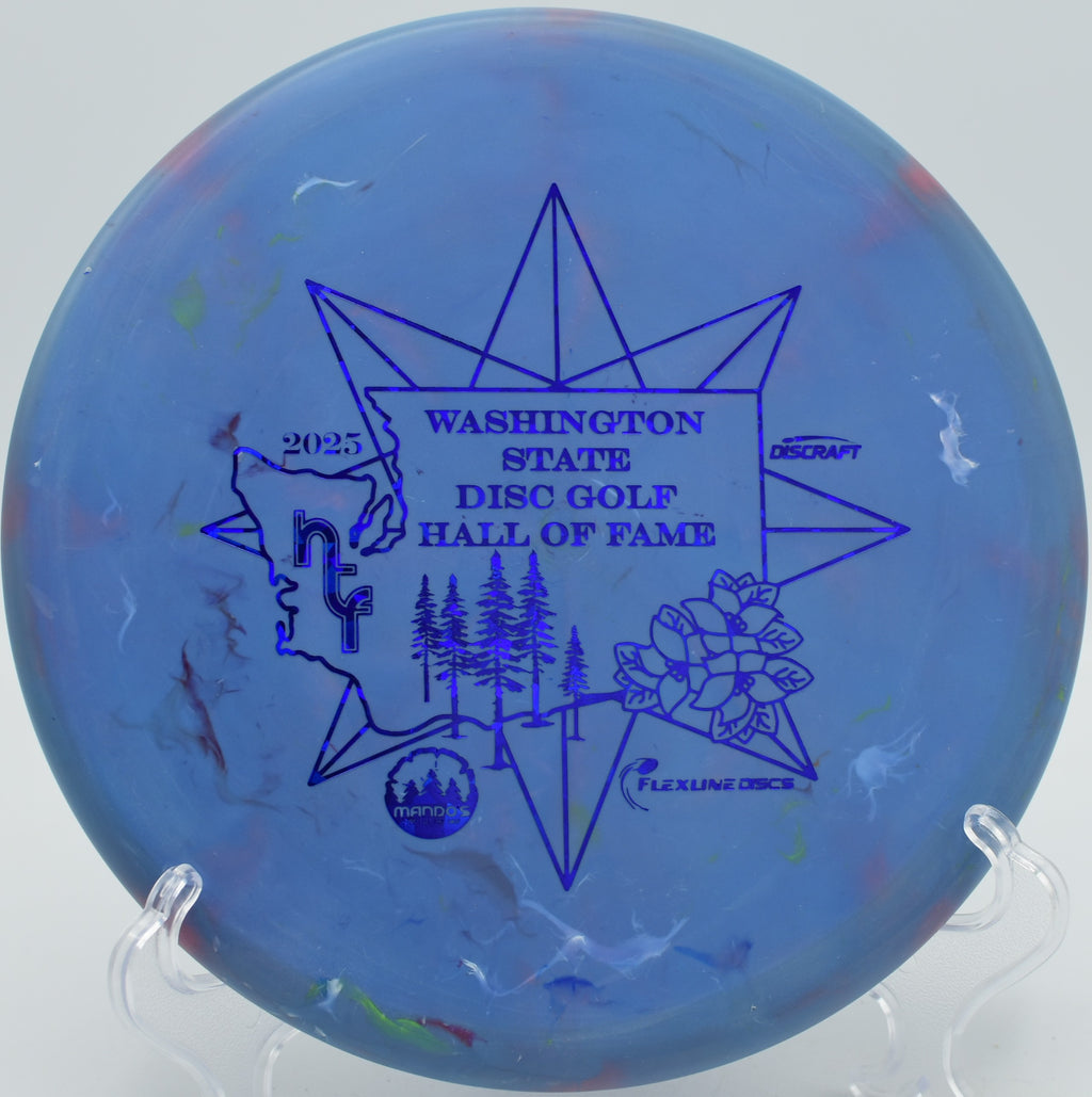 Sticky Jawbreaker plastic landing softly on the green at Walnut Creek Park in North Garden, Virginia