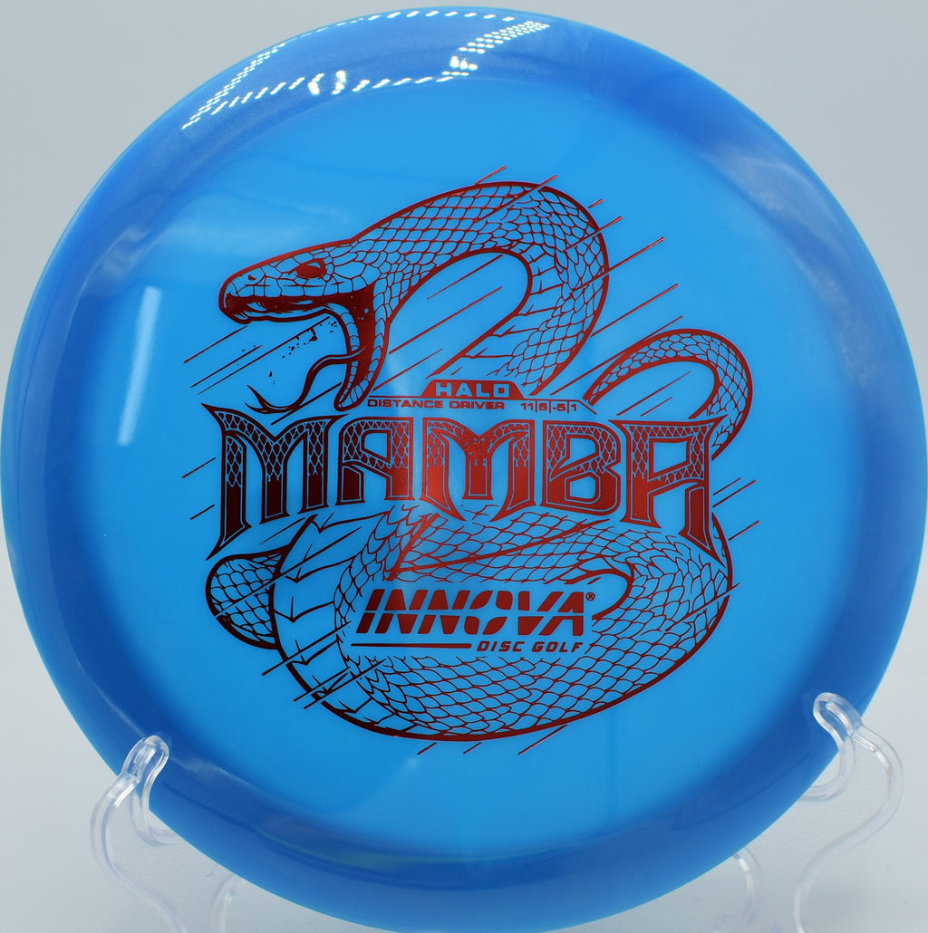 Understable Halo Star Mamba hyzer-flip shot carrying long distance at Stafford Lake Disc Golf Course in Novato, California