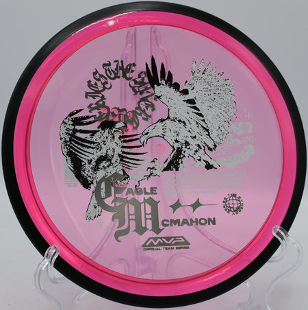 Team Series Resistor Proton flying overstable backhand at Hornets Nest Park in Charlotte, North Carolina