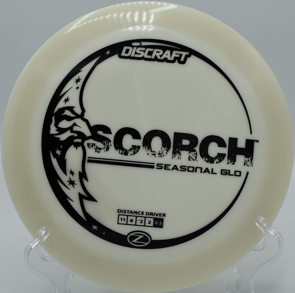 "At Aurora Park Disc Golf in Phoenix, AZ, GLO-Z Scorch ignites the fairway with blazing speed and a vibrant, fiery glow."