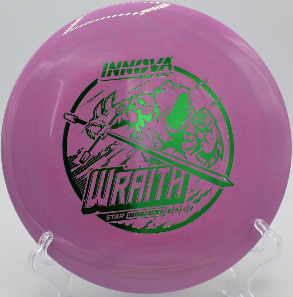 Innova Star Wraith distance driver shaping an S-curve at Winthrop Gold Disc Golf Course in Rock Hill, South Carolina
