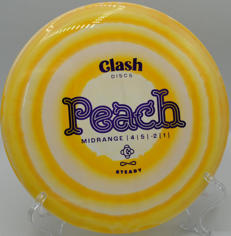 Steady Ring Peach flipping up to flat on Hole 6 at Rolling Pines Disc Golf Course, Wilkesboro, North Carolina.