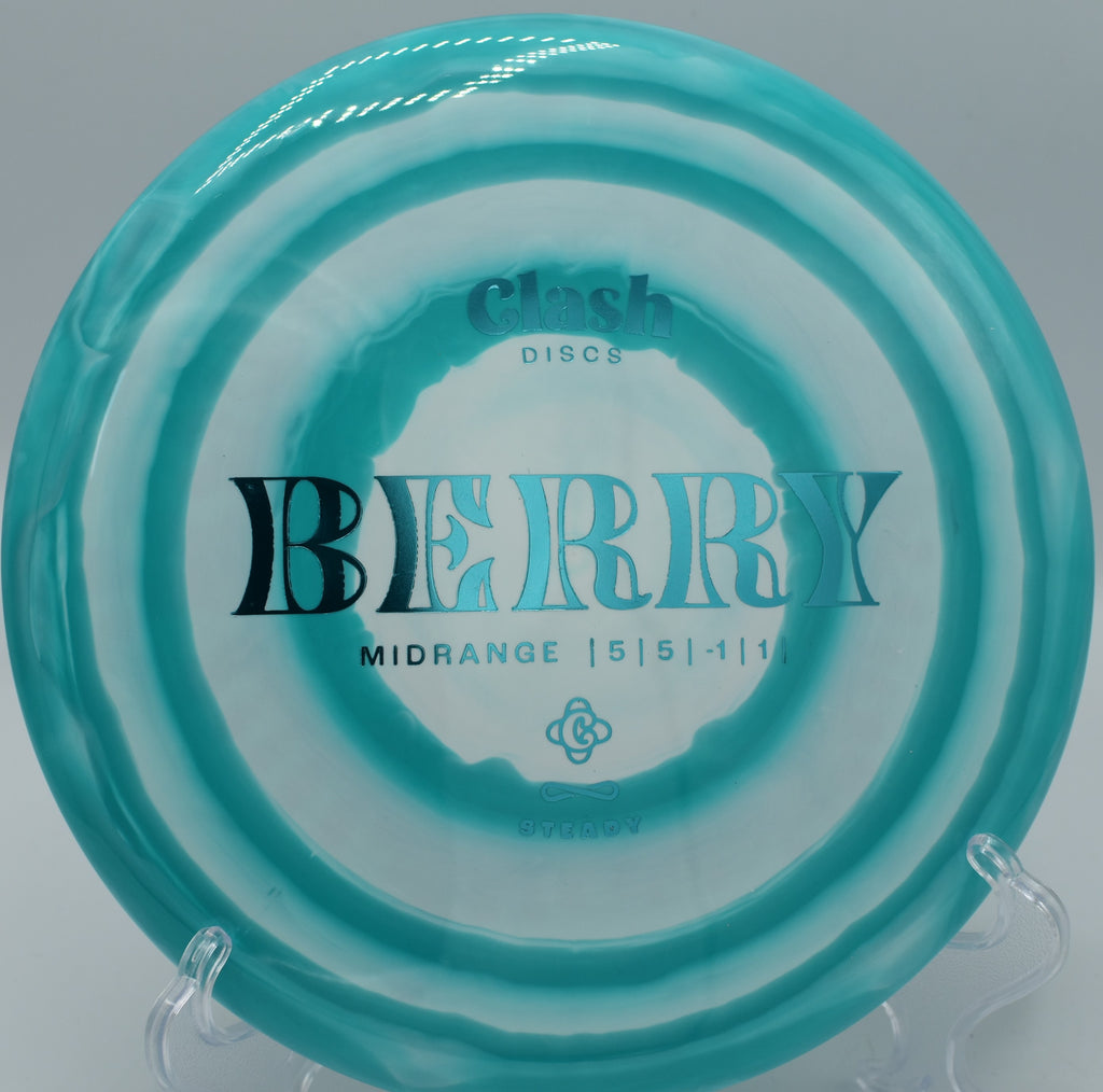 Clash Discs Steady Ring Berry holding a turnover line on Hole 5 at Panther Creek Disc Golf Course, Springfield, Illinois.