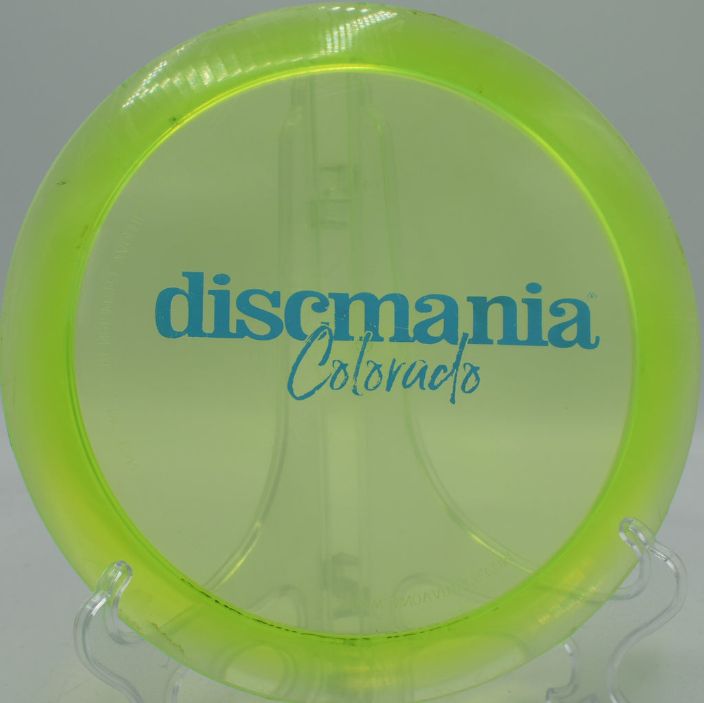 Discmania C-Line CD3 penned Innova Made used distance driver gliding on a turnover line at Idlewild Disc Golf Course in Burlington, Kentucky.