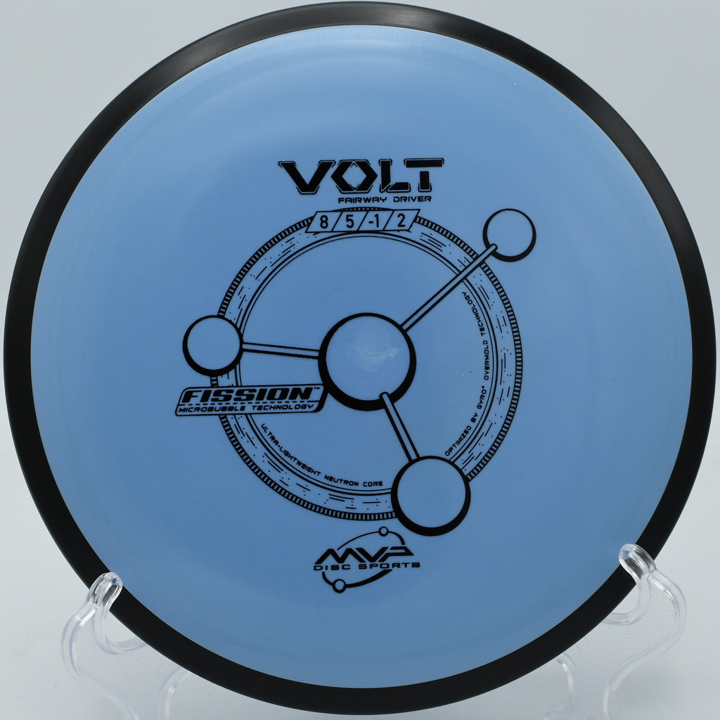 Fission Volt caught mid-fade into the green at Zephyr Cove Disc Golf Course in Zephyr Cove, Nevada.