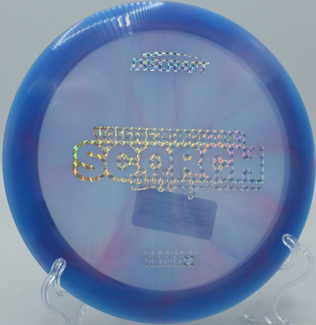 Backhand rip with a Z Swirl Scorch flying flat at Northwood Black in Morton, Illinois.