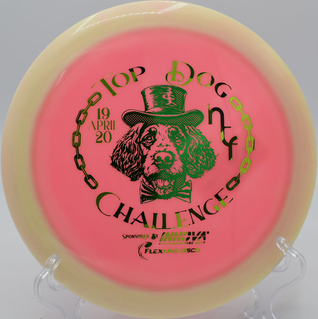 TFR Proto Glow Halo Star Destroyer Innova disc trusted for headwind distance at Winthrop Gold Disc Golf Course in Rock Hill, South Carolina.