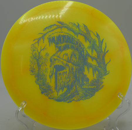 Discraft Athena in Z Colorshift plastic flying low at Vista del Camino in Scottsdale, Arizona