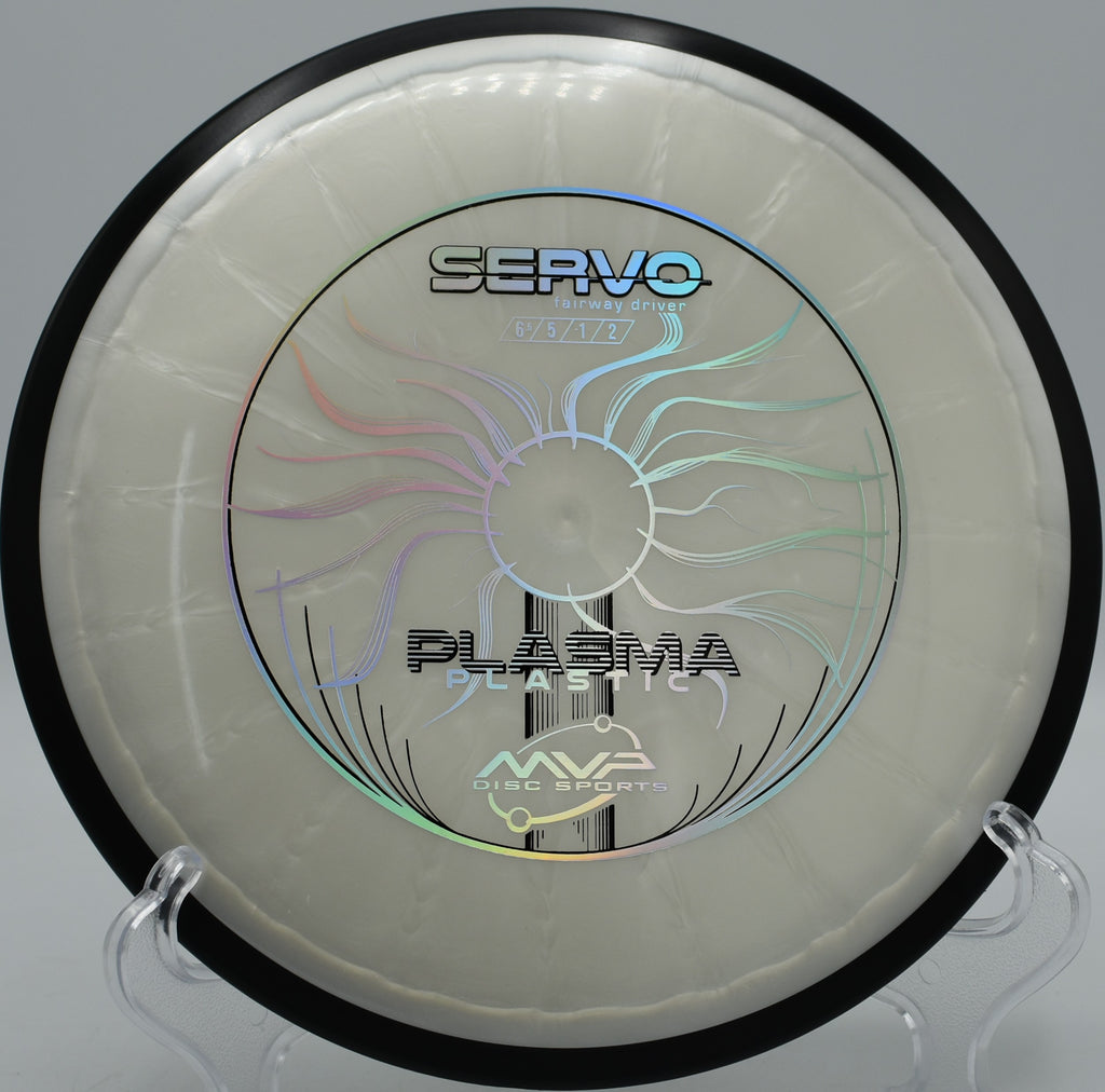 MVP Plasma Servo spinning through a wooded fairway at Hornets Nest DGC in Charlotte, North Carolina, combining durability and precision.