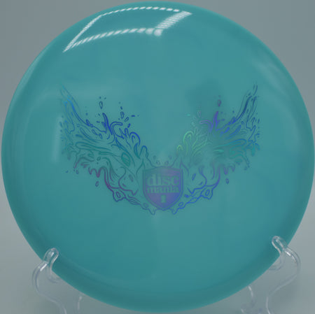 Discmania Founder bright glow disc floating turnover shot at DeLaveaga Disc Golf Course, Santa Cruz CA