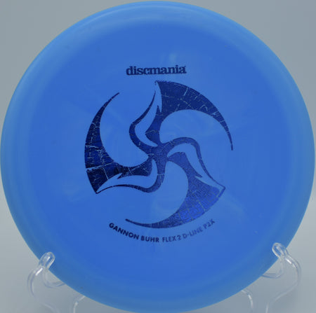 Discmania Flex 2 D-Line P2X Huk Lab Collaboration gliding straight toward the basket at Joralemon Park Disc Golf Course in Coeymans, New York.