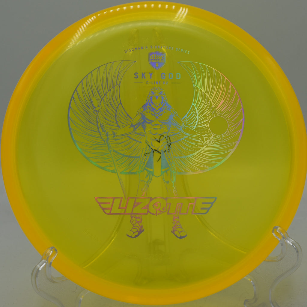Discmania P2 Sky God launched on a laser-straight drive and skipping into the circle at Idlewild in Burlington, Kentucky.