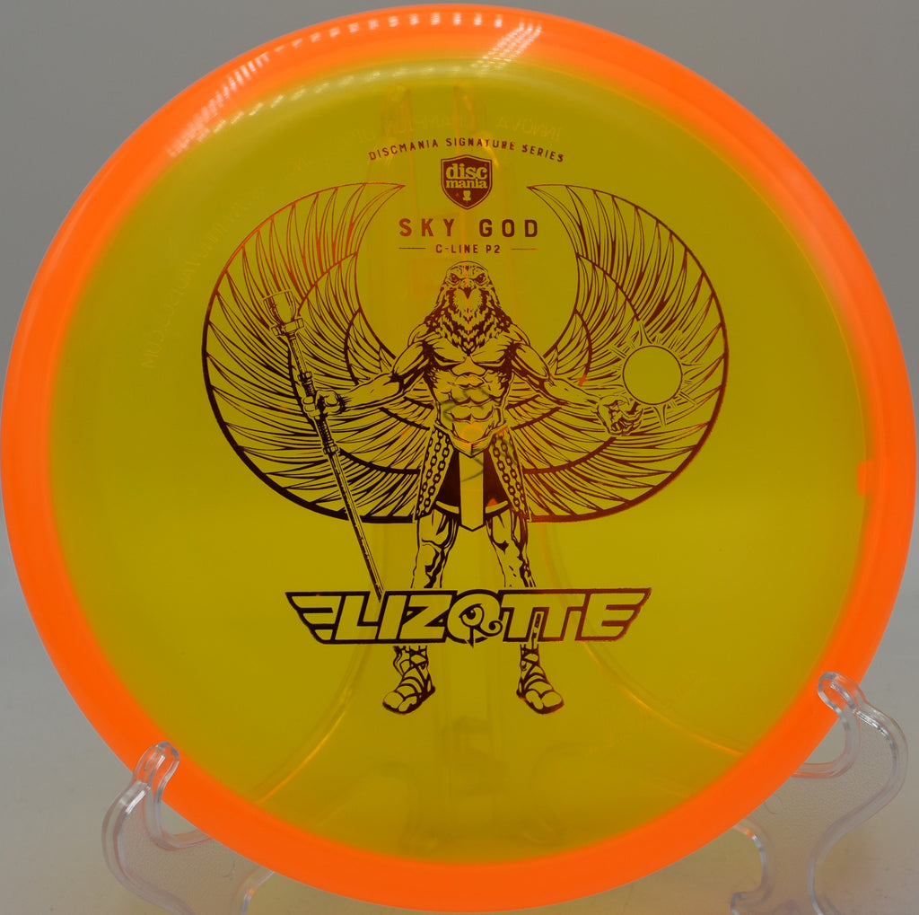 Sky God P2 floating flat and nose-up on a technical upshot at Iron Hill DGC in Newark, Delaware.