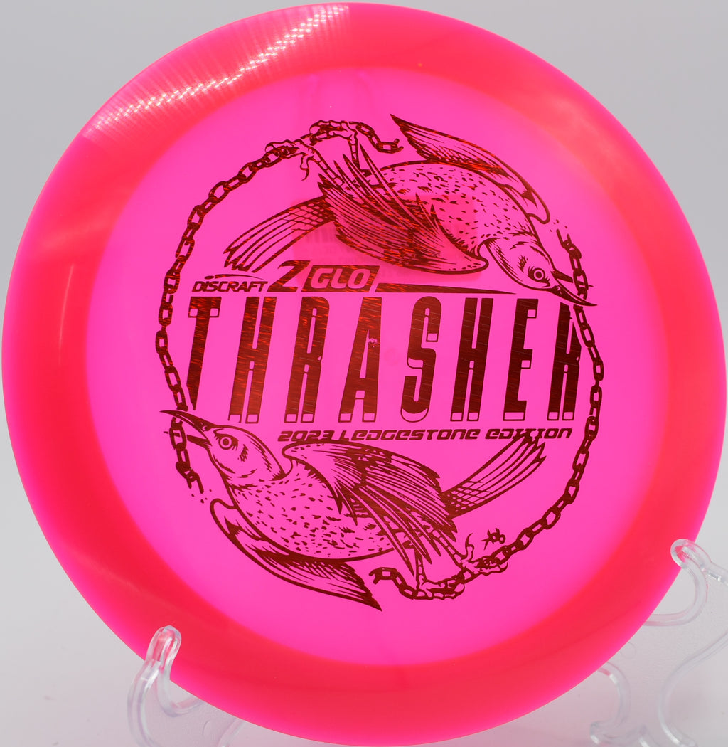 Z Glo Thrasher gliding under the night sky on Hole 6 at Rock Ridge Disc Golf Course, Pittsboro, North Carolina.